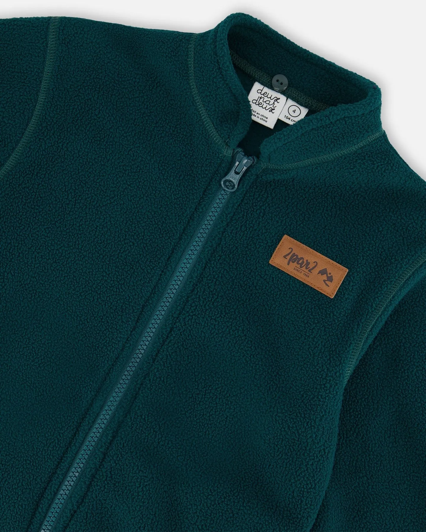 3-In-1 Mid-Season Outerwear Set With Colorblock Jacket Forest Green And Orange