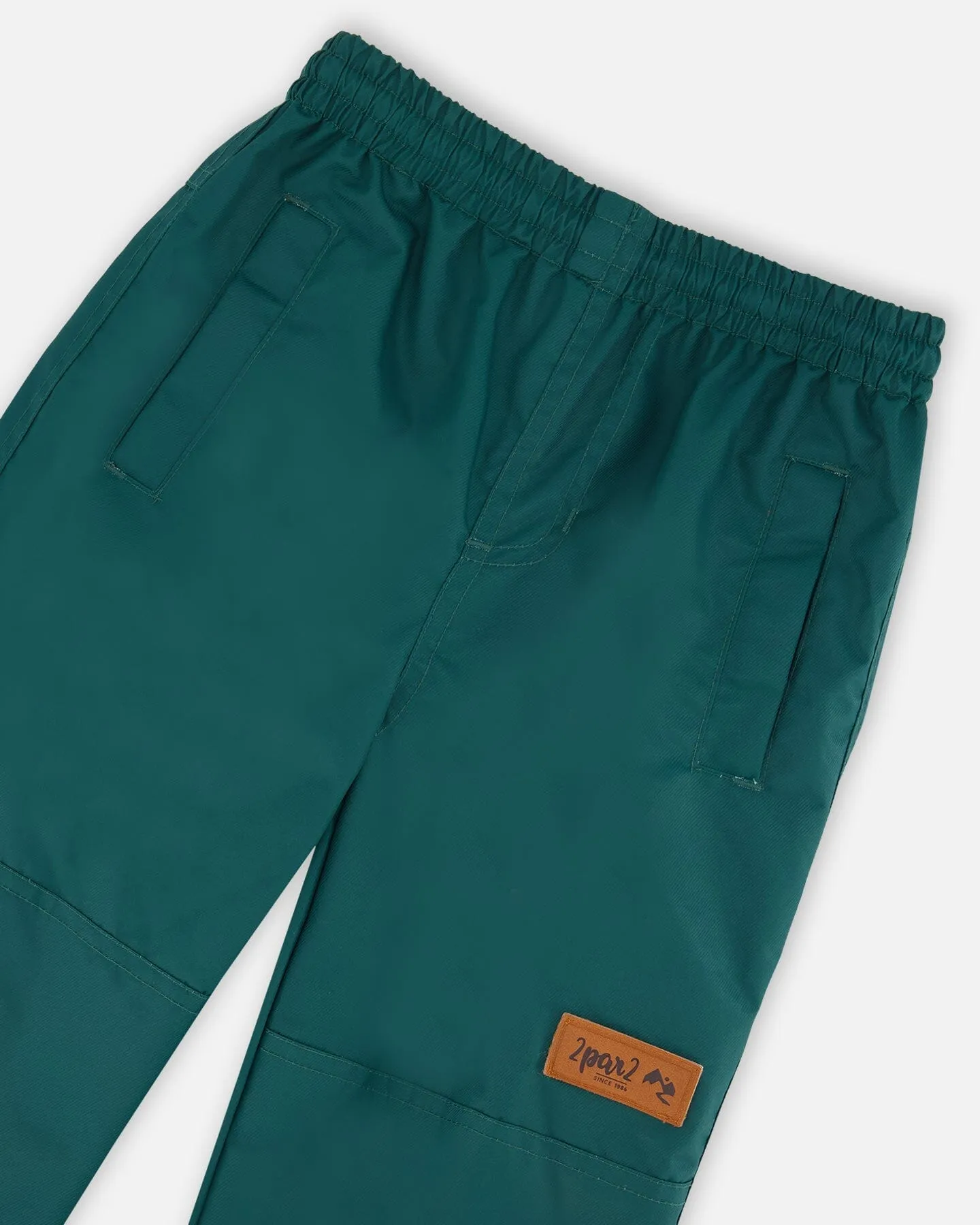 3-In-1 Mid-Season Outerwear Set With Colorblock Jacket Forest Green And Orange