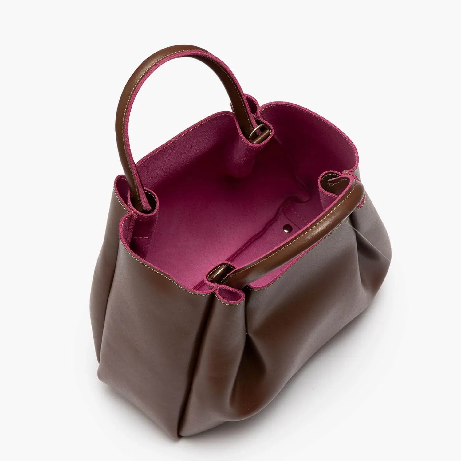 Amalfi Midi Leather Tote Bag - Chocolate