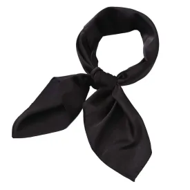 AOLIGE Scarf Satin Square Neck hair scarfs for Women 27" x 27" Black