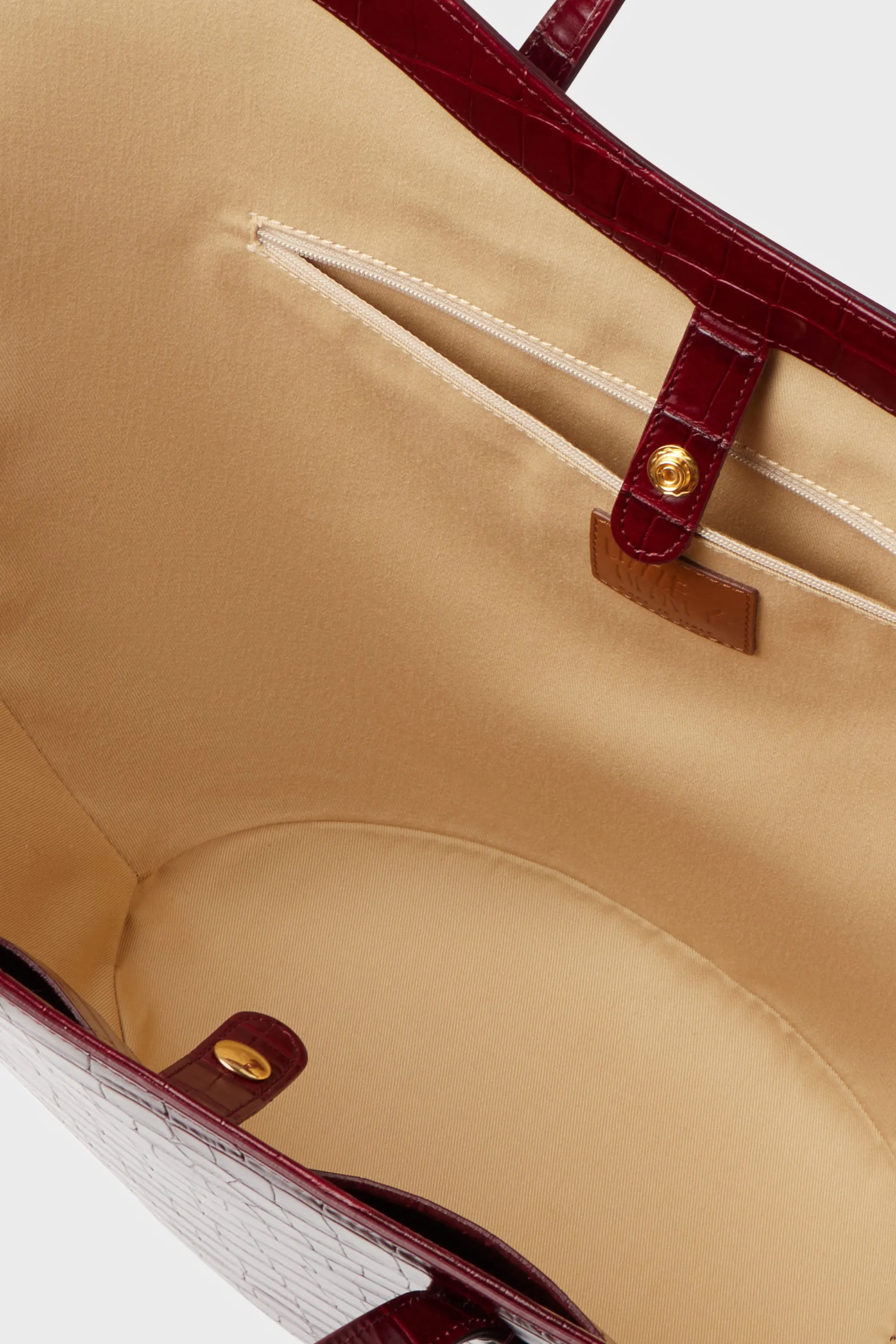 Bordeaux Croc Open Tulip Large Tote