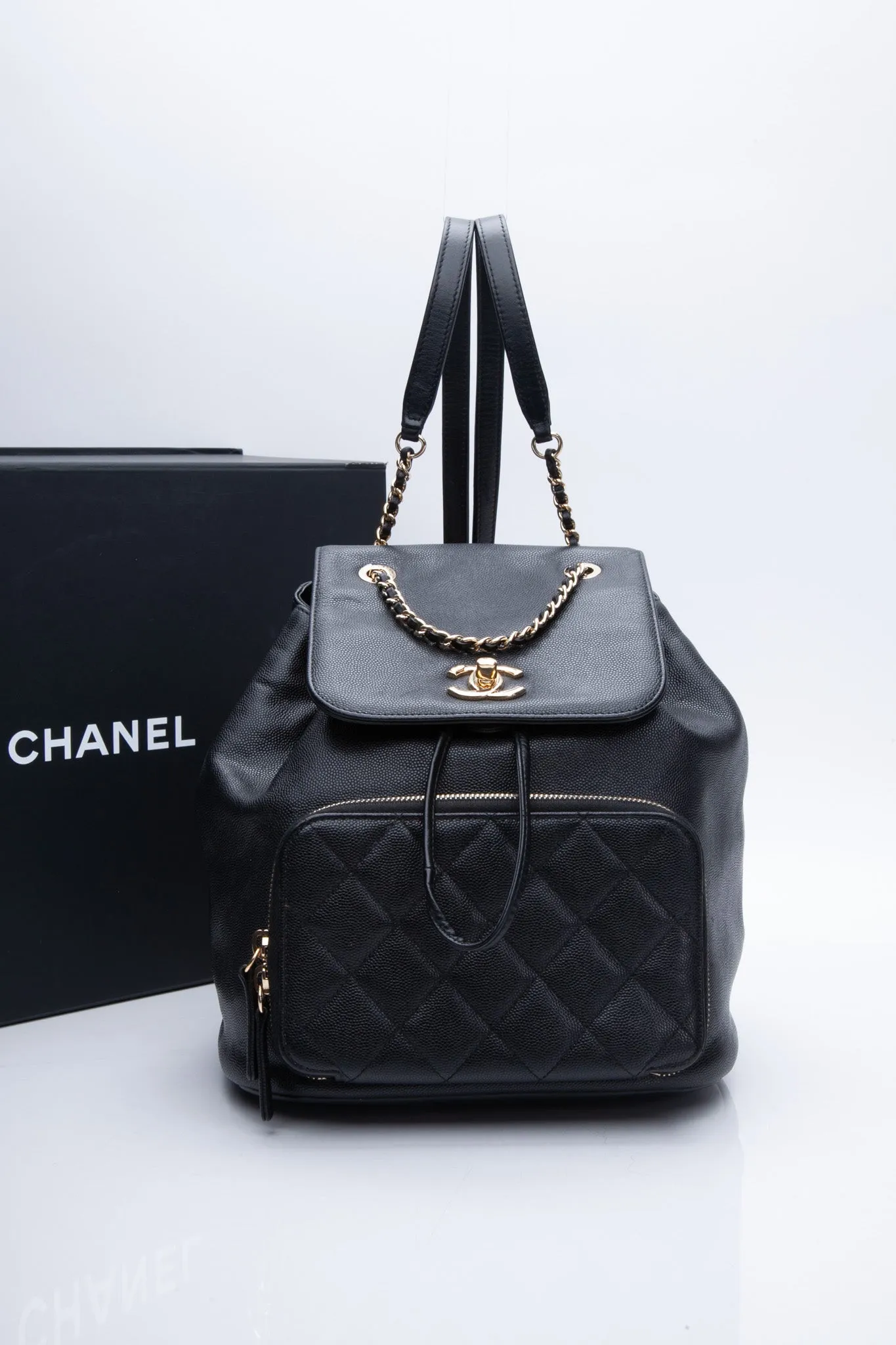 CHANEL Business Affinity Backpack Caviar Small Black