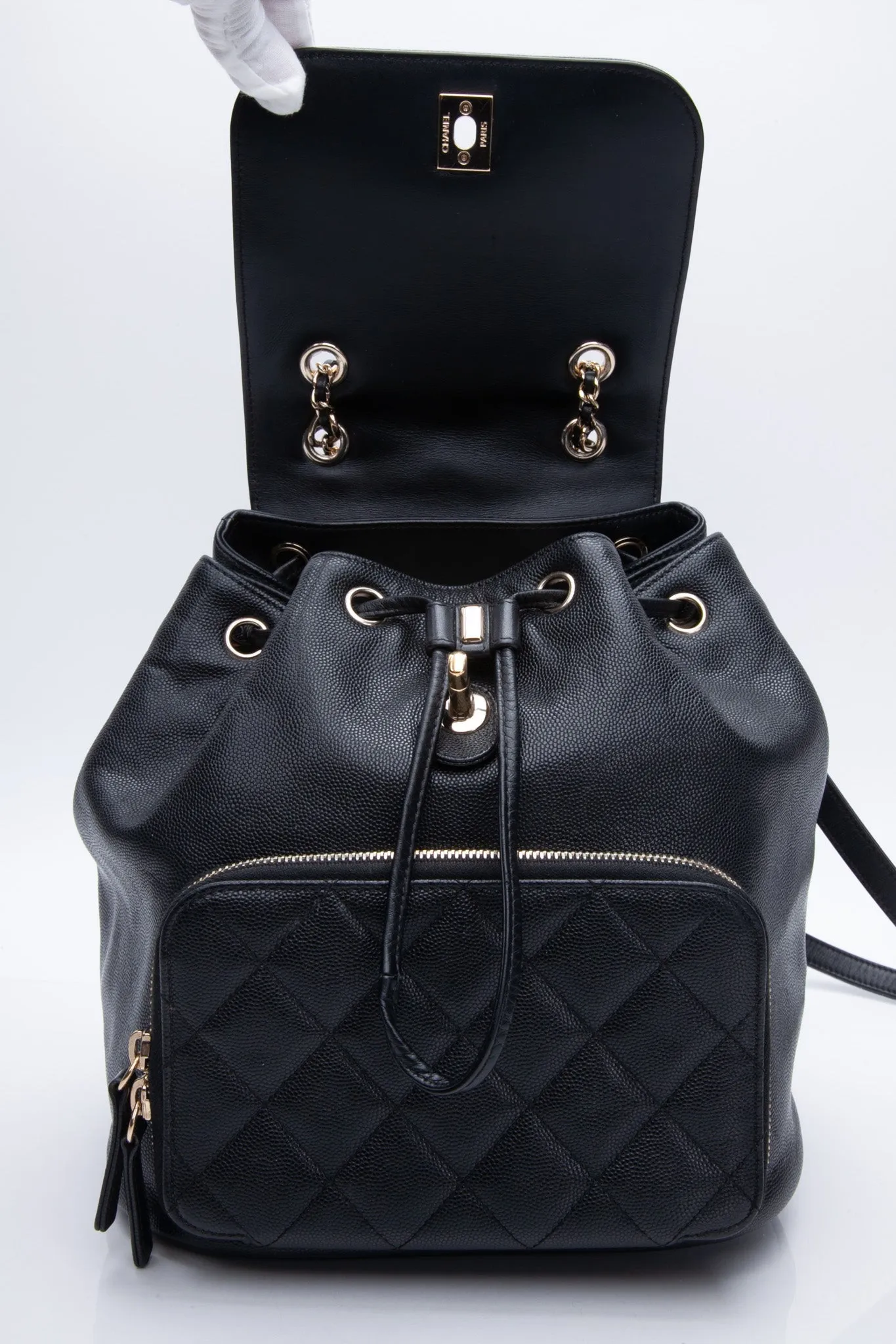 CHANEL Business Affinity Backpack Caviar Small Black