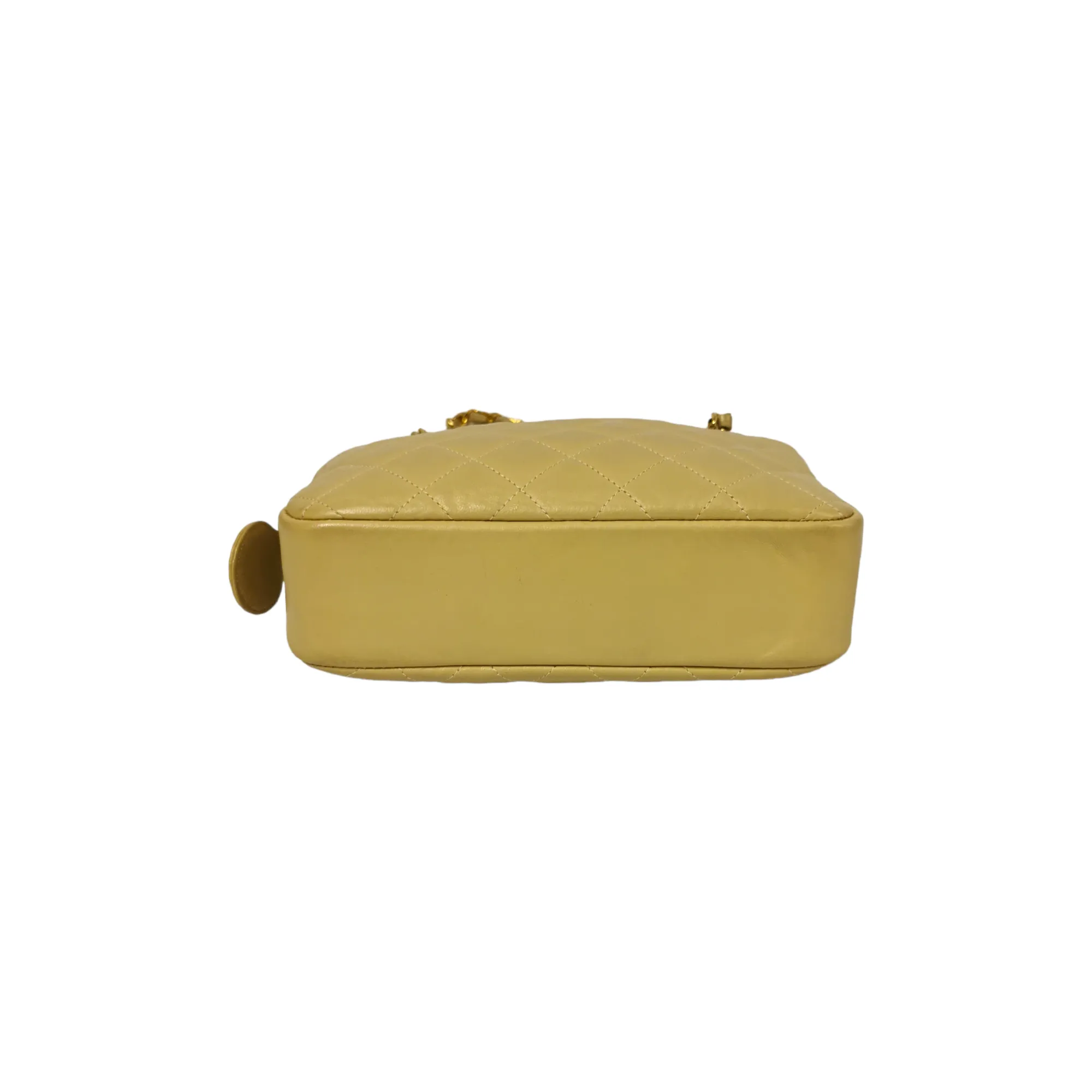 Chanel Camera Bag Small Beige Lambskin Gold