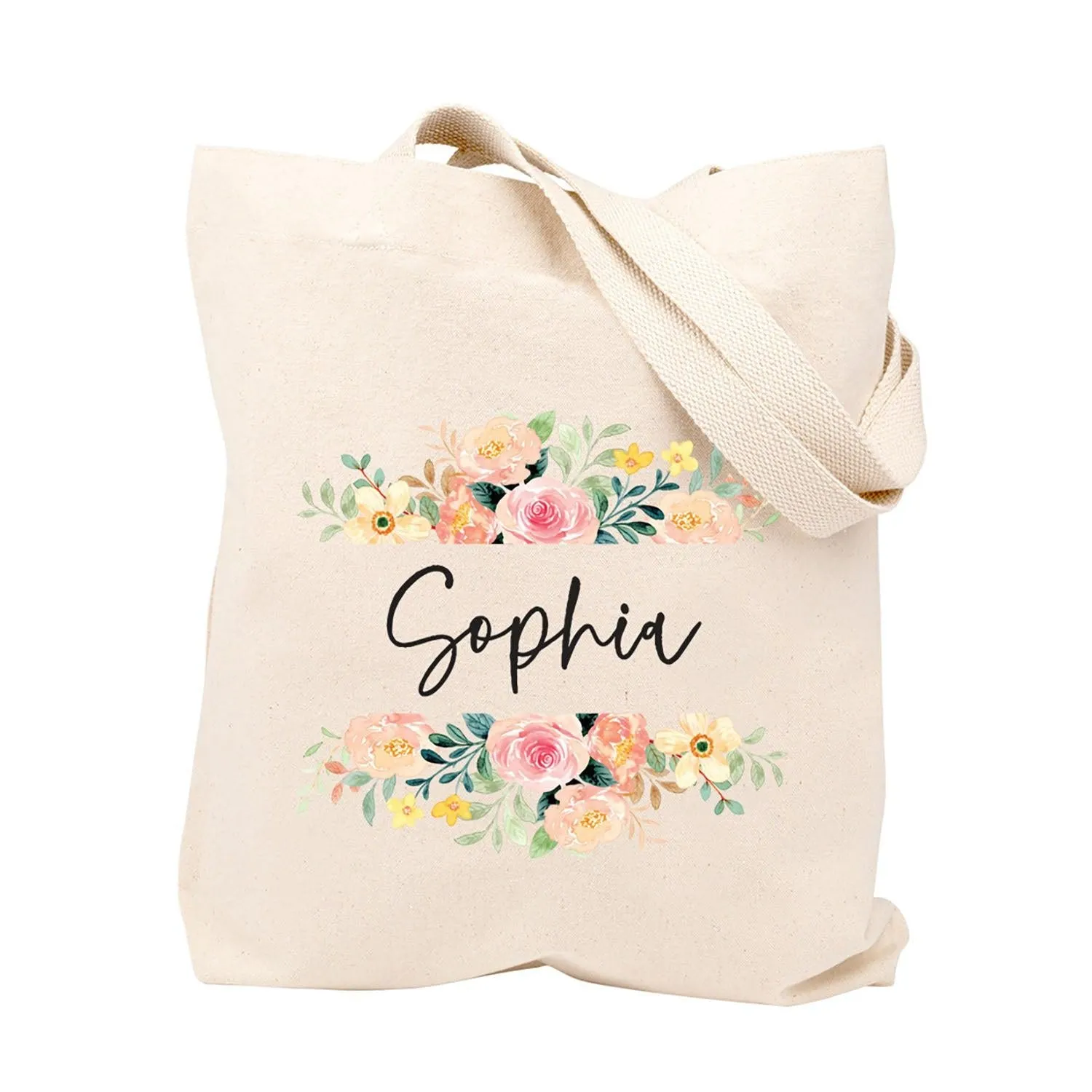 Custom Canvas Floral Tote Bags for Women - 23 Designs