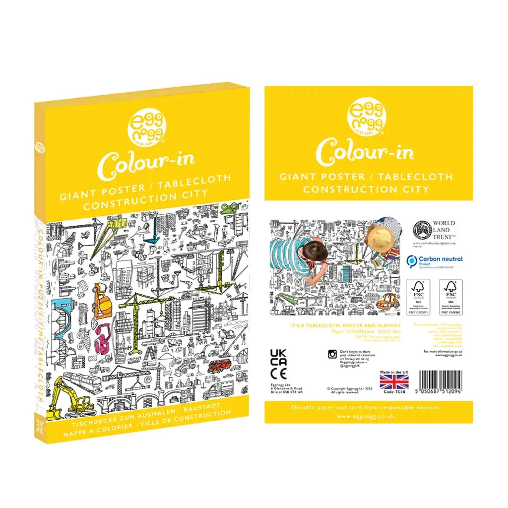 Eggnogg Colour-in Giant Poster / Tablecloth - Construction City