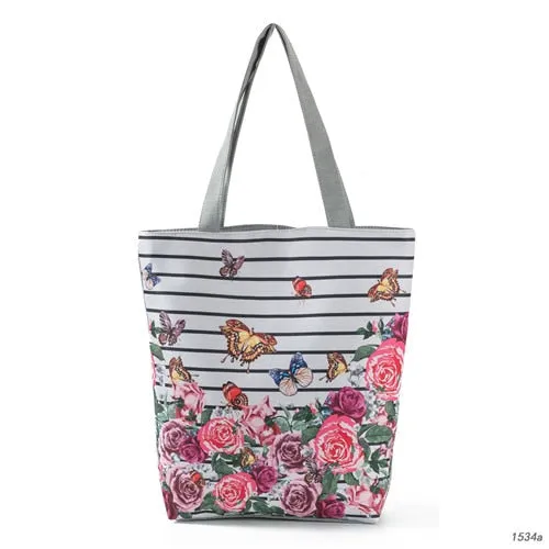 Flower & Butterfly Print Women Shoulder Bag