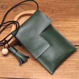 Green Leather Purse Crossbody Phone Purse Mini Leather Crossbody Bag Women'Small Crossbody Bag