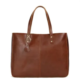 Handmade Full Grain Leather Tote Handbag - Simple 2