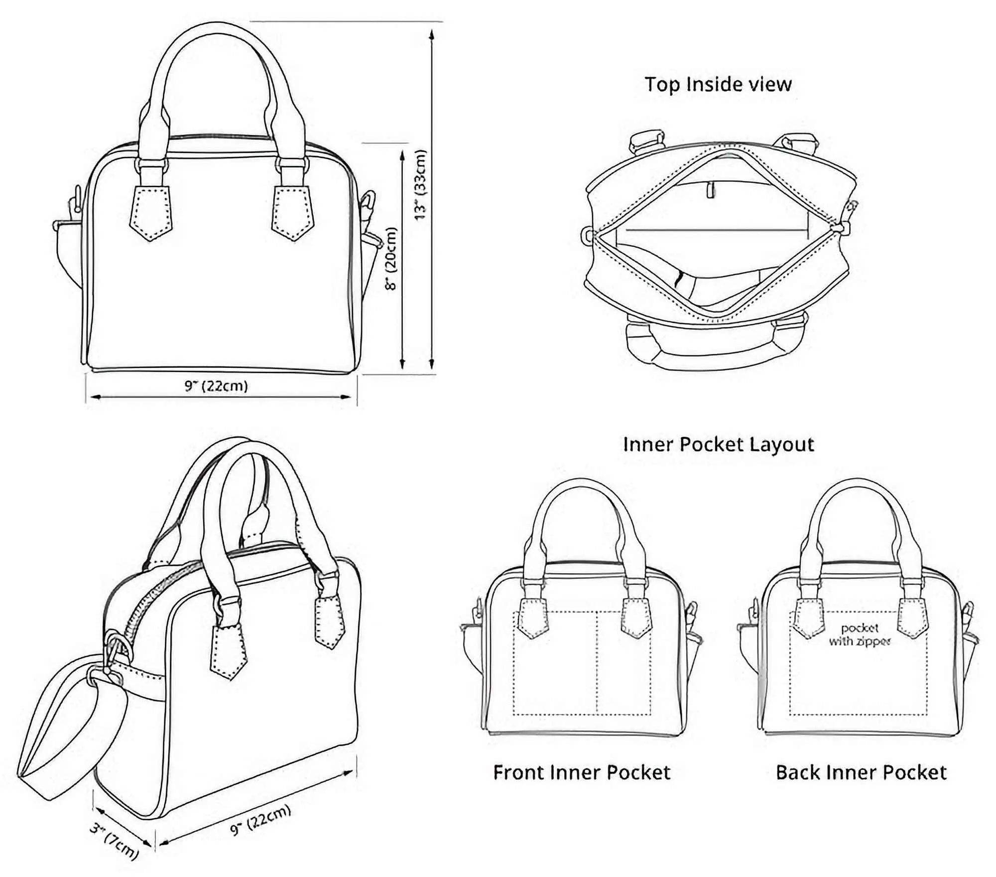 Jane Austen Shoulder Handbag - Purse for Jane Austen Fans (JPJAB)