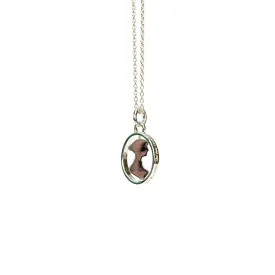 Jane Austen Silhouette Spinner Necklace in Silver