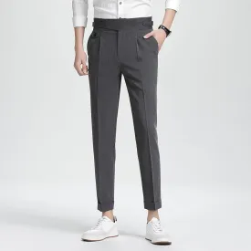 Mens High-end Summer Casual Business Straight-leg Pants