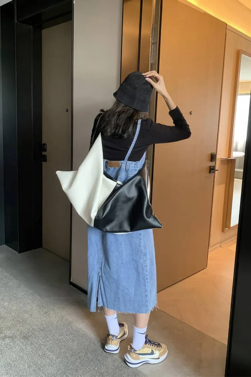 Minimalist style large capacity tote bag