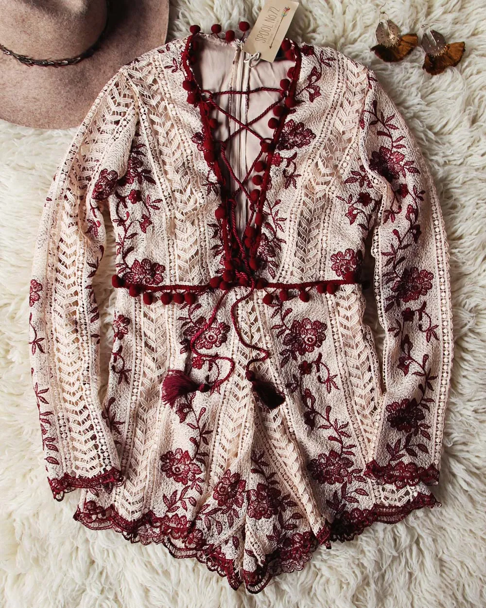 Mountain Spell Romper in Burgundy