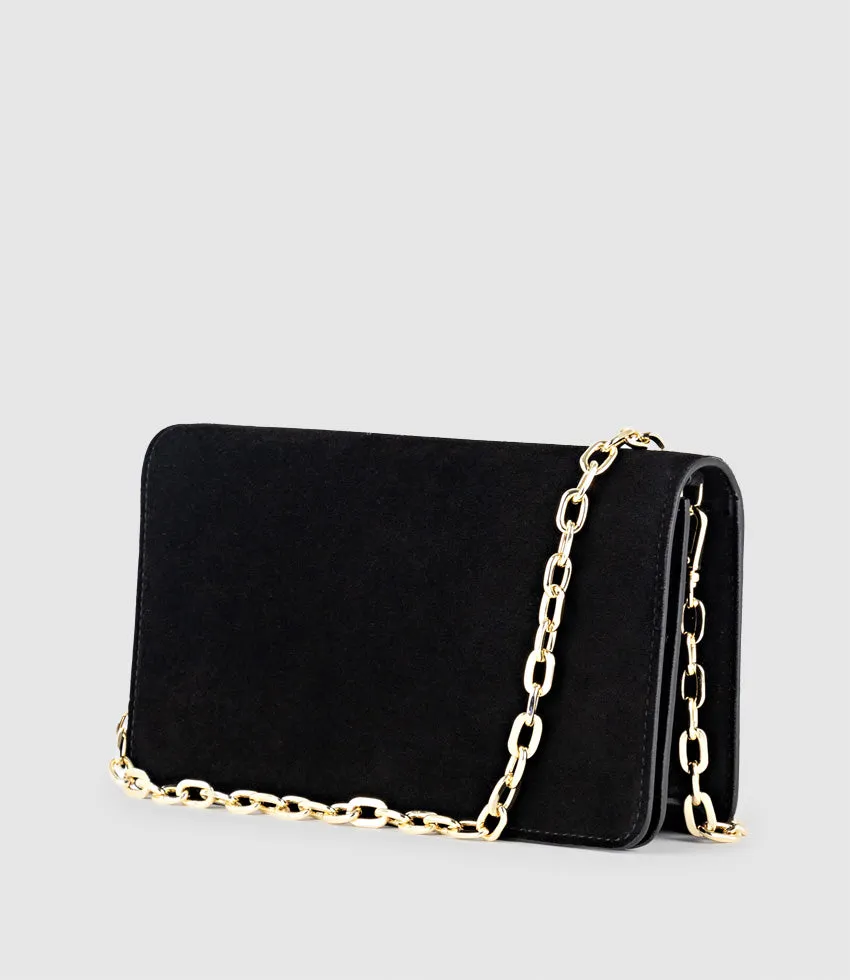 NYX Evening Bag in Black Suede