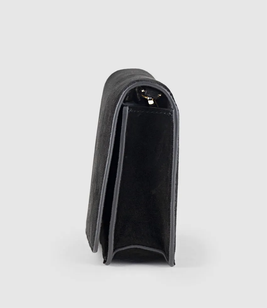 NYX Evening Bag in Black Suede
