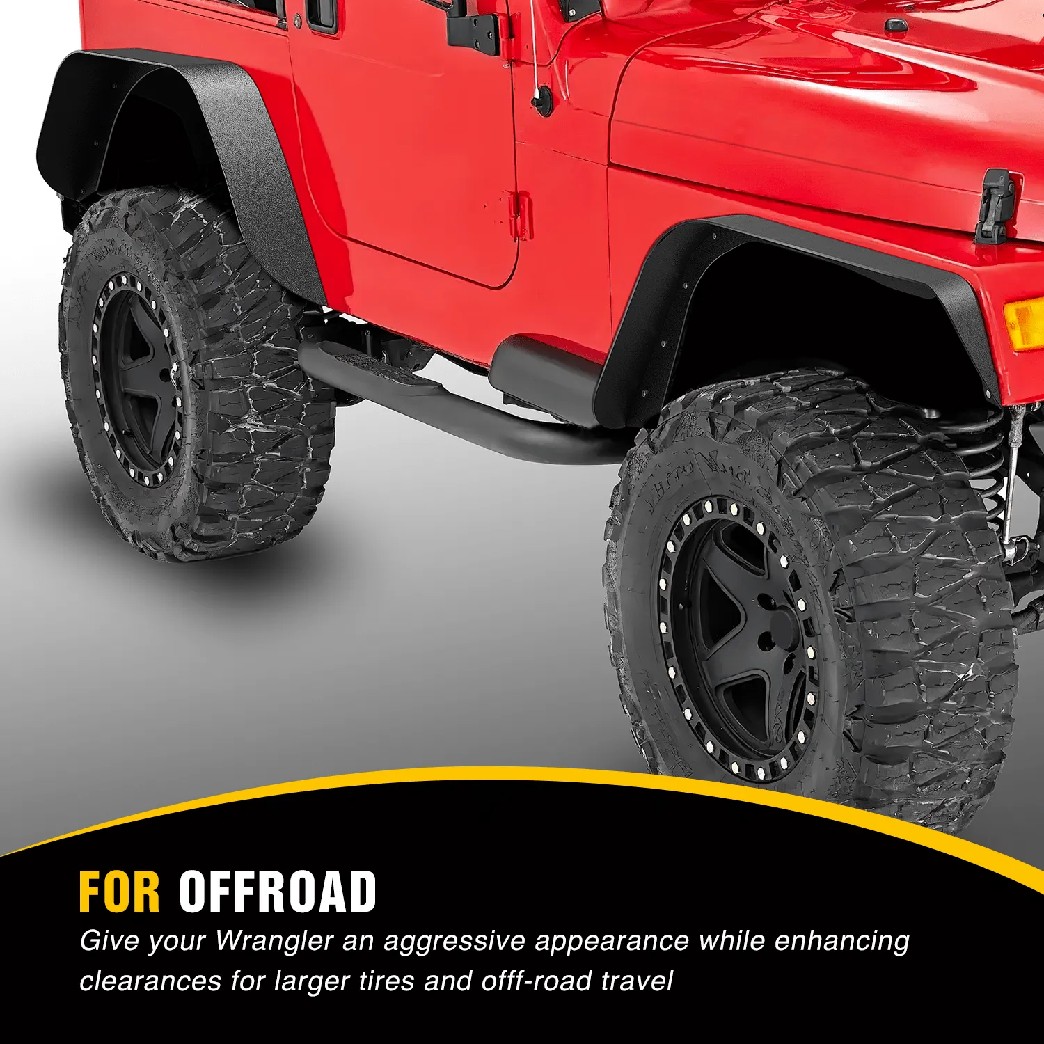 Off-Road Fender Flares Kit Compatible with 1997-2006 Wrangler TJ & LJ