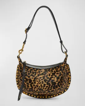 Oskan Moon Cheetah Calf Hair Shoulder Bag
