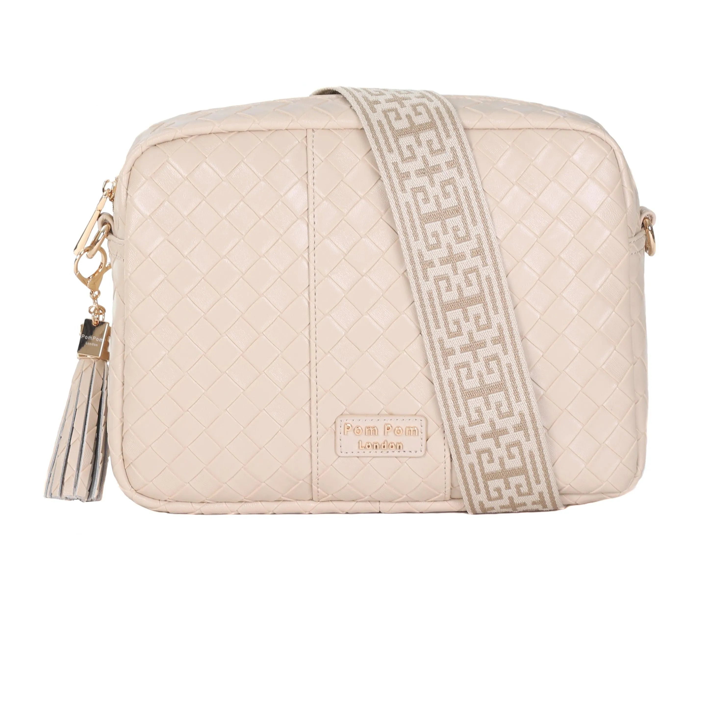 Pom Pom London City Plus Lattice Bag Soft Beige