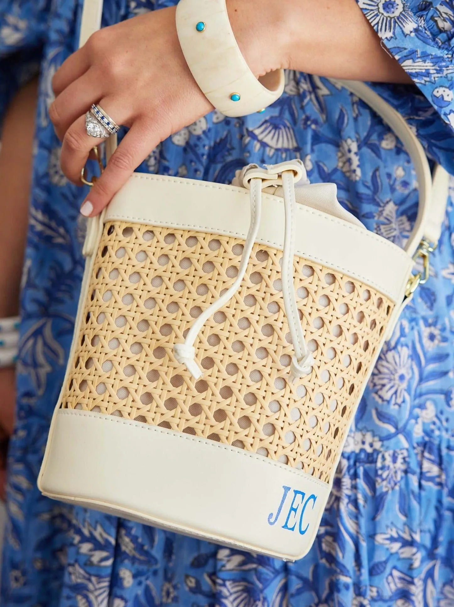 Riviera Rattan Bucket Tote