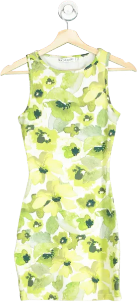 SLA The Label Green Floral Sleeveless Bodycon Dress UK XS