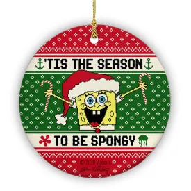 SpongeBob SquarePants 'Tis the Season Round Ceramic Ornament