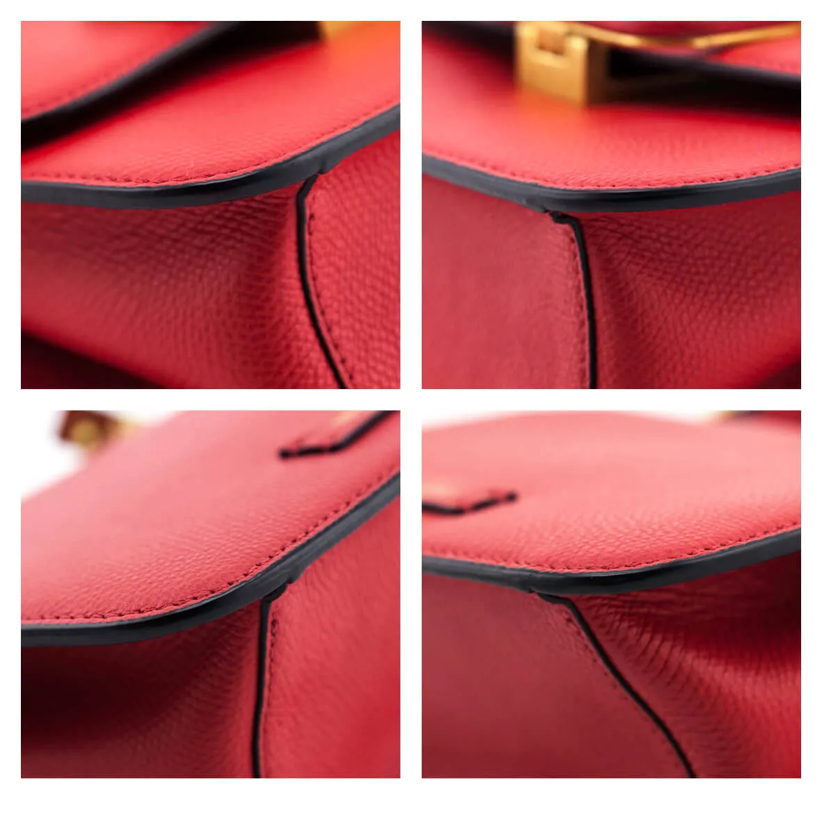 Valentino Rouge Pur Cerise Grainy Calfskin Small VSling Crossbody Bag