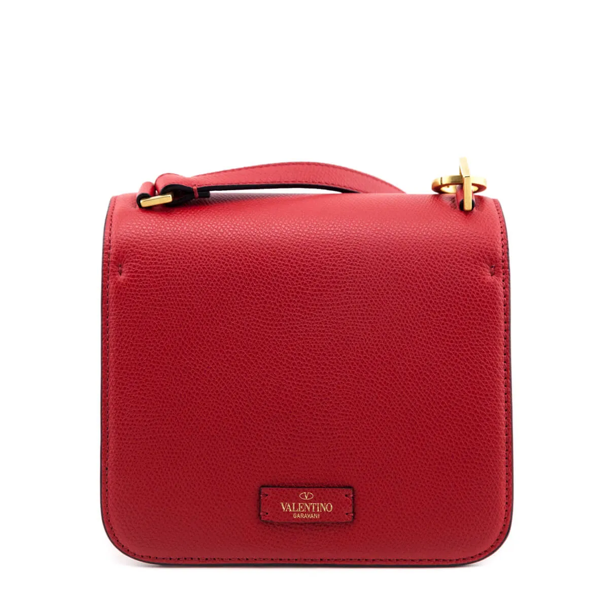 Valentino Rouge Pur Cerise Grainy Calfskin Small VSling Crossbody Bag