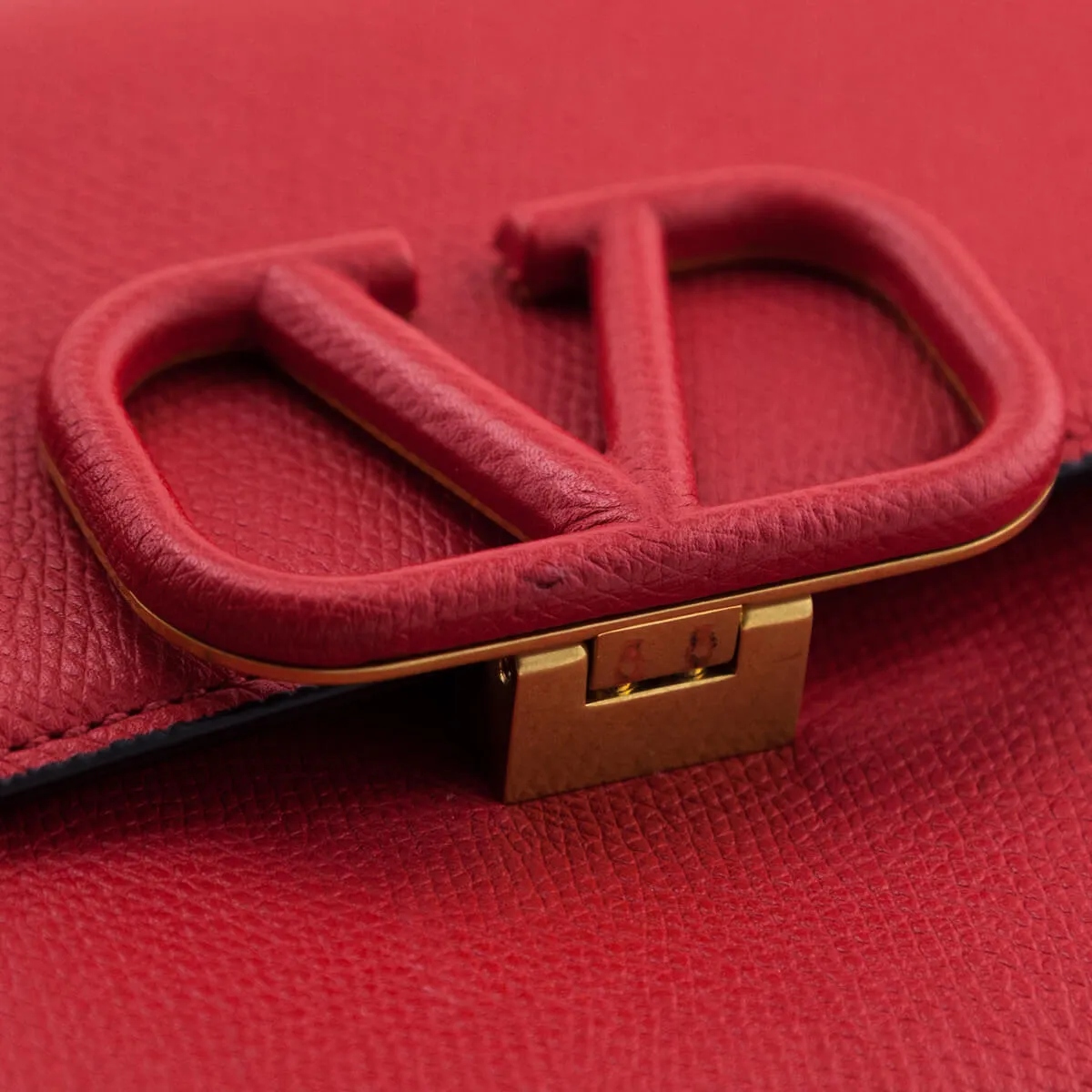 Valentino Rouge Pur Cerise Grainy Calfskin Small VSling Crossbody Bag