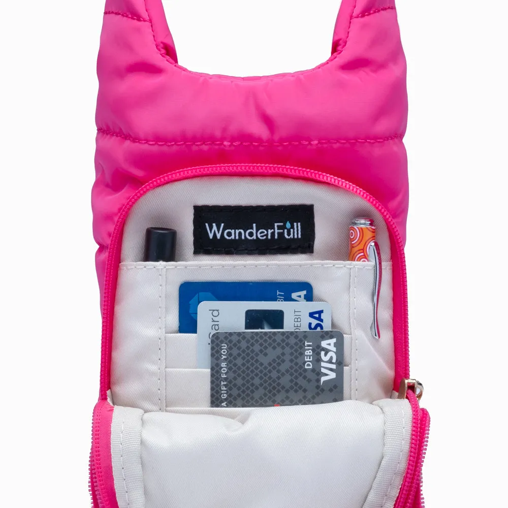 WanderFull HydroBag Dark Pink Crossbody w/ Printed Strap