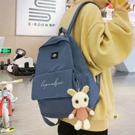 Waterproof Nylon Bag With Embroidery & Doll Keychain