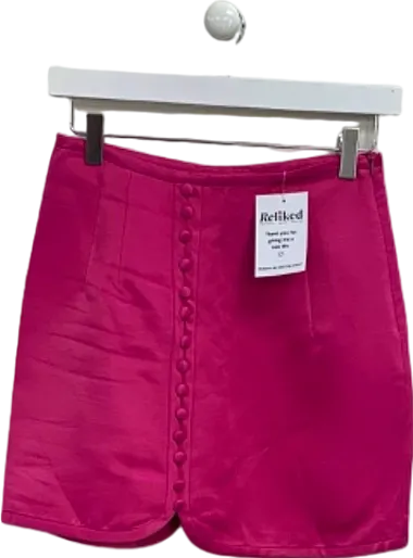 Zara Pink Button front Mini skirt UK XS
