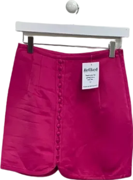 Zara Pink Button front Mini skirt UK XS